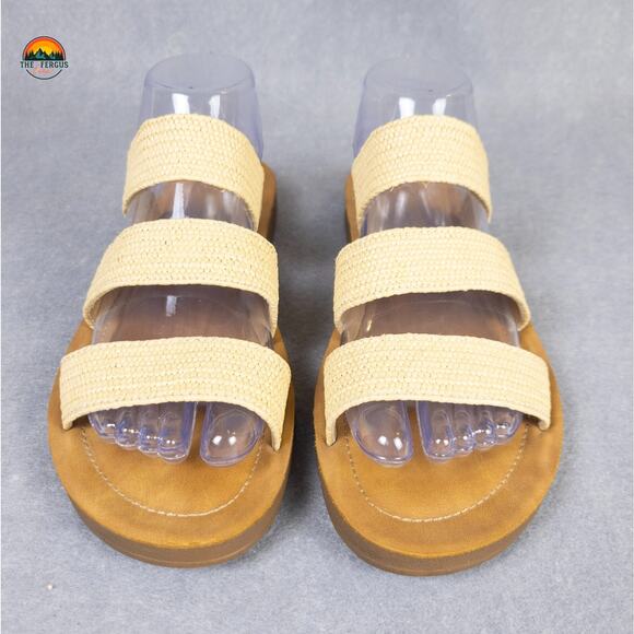 Cushionaire Memory Foam Slide Sandal Cream Brown Slip On Women's Size 10 - Picture 4 of 9